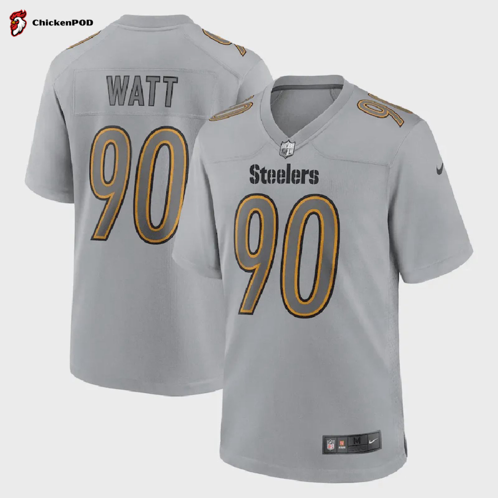 T. Watt 90 Pittsburgh Steelers Atmosphere Fashion Game Jersey – Gray