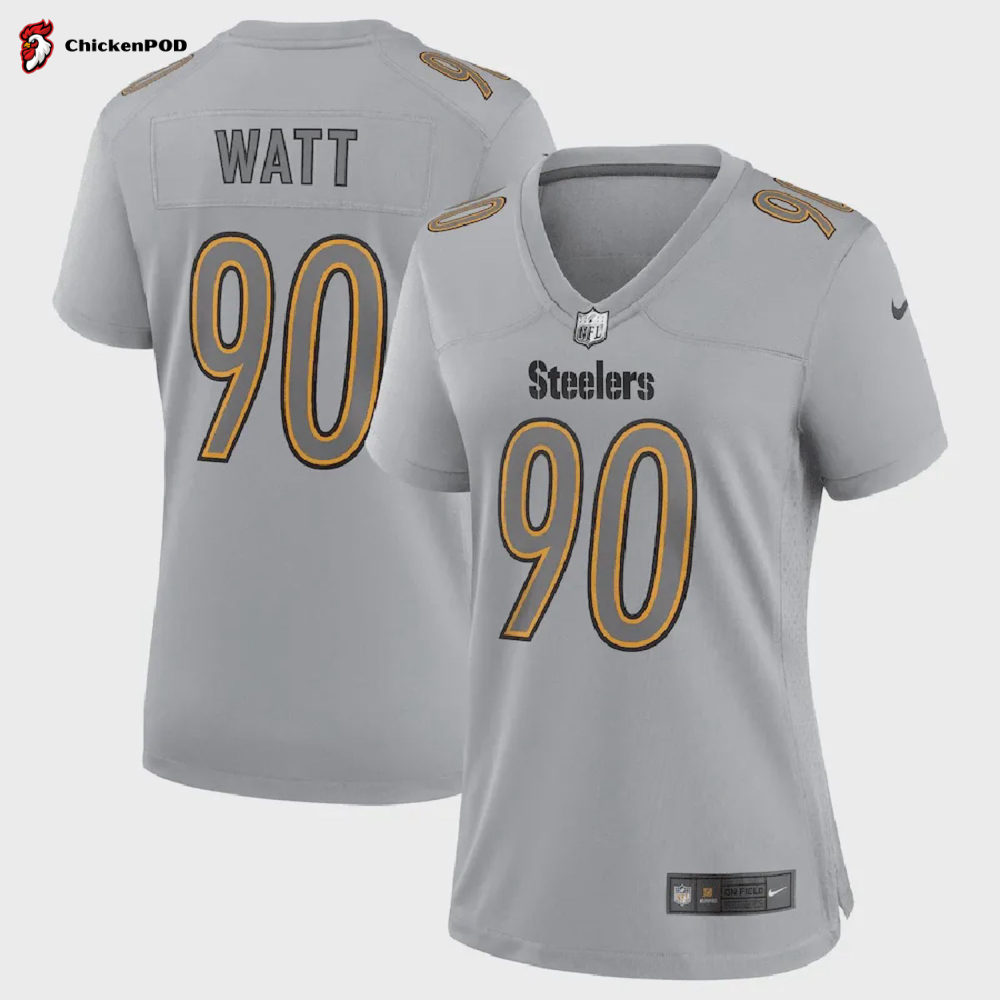 T. Watt Pittsburgh Steelers Women’s Atmosphere Fashion Game Jersey – Gray