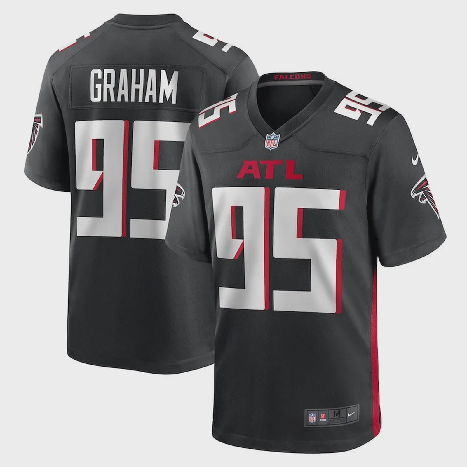 Ta’Quon Graham 95 Atlanta Falcons Men’s Game Jersey – Black